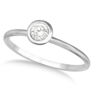 Bezel-set Solitaire Diamond Ring in 14k White Gold 0.50ct - All