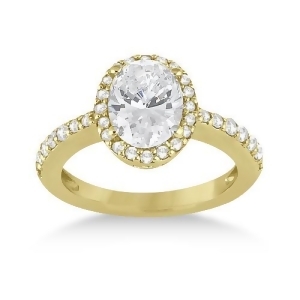 Oval Halo Diamond Engagement Ring Setting 14k Yellow Gold 0.36ct - All
