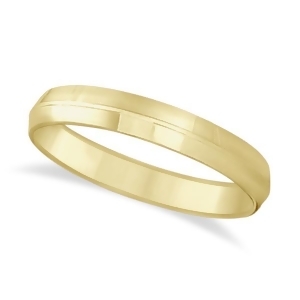 Knife Edge Wedding Ring Band Comfort-Fit 14k Yellow Gold 4mm - All