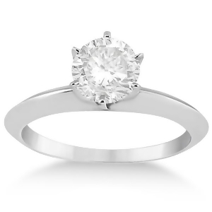 Knife Edge Six-Prong Solitaire Engagement Ring Setting 18k White Gold - All