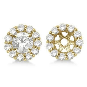 Round Diamond Earring Jackets for 7mm Studs 14K Yellow Gold 0.90ct - All