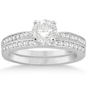 Petite Half-Eternity Diamond Bridal Set in 18k White Gold 0.31ct - All