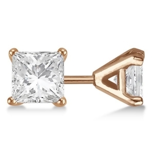 0.33Ct. Martini Princess Diamond Stud Earrings 14kt Rose Gold H Si1-si2 - All