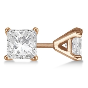 0.75Ct. Martini Princess Diamond Stud Earrings 14kt Rose Gold H-i Si2-si3 - All