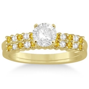 Diamond and Yellow Sapphire Bridal Set 14k Yellow Gold 0.35ct - All
