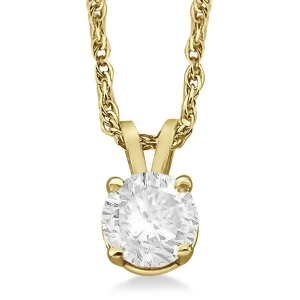 Prong Set Moissanite Solitaire Pendant Necklace 14K Yellow Gold 1.00ct - All