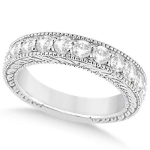 Antique Diamond Engagement Wedding Ring Band 14k White Gold 1.10ct - All