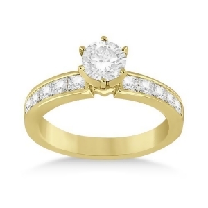 Channel Set Princess Diamond Engagement Ring 14k Yellow Gold 0.50ct - All