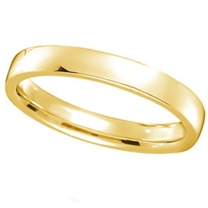 14K Yellow Gold Wedding Ring Low Dome Comfort Fit 3mm - All