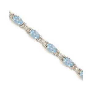 Diamond and Aquamarine Bracelet 14k White Gold 10.26 ctw - All