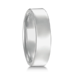 Euro Dome Comfort Fit Wedding Ring Men's Band 14k White Gold 5mm - All