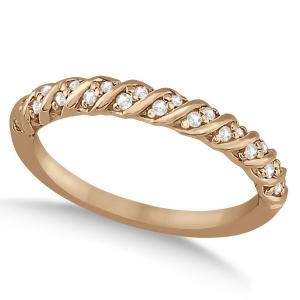 Diamond Rope Wedding Band in 18k Rose Gold 0.17ct - All