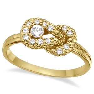 Diamond Love Knot Right-Hand Fashion Ring in 14k Yellow Gold 0.22ct - All