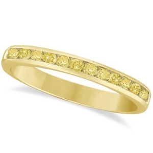 Channel-set Yellow Canary Diamond Ring Band 14k Yellow Gold 0.33ct - All