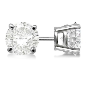 0.50Ct. 4-Prong Basket Diamond Stud Earrings 14kt White Gold H Si1-si2 - All