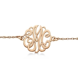 Personalized Initial Monogram Chain Bracelet in 14k Rose Gold - All