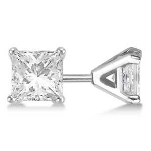 2.00Ct. Martini Princess Diamond Stud Earrings 18kt White Gold H-i Si2-si3 - All