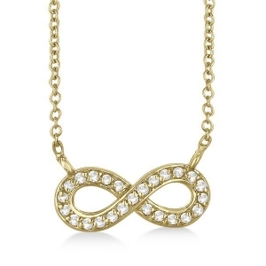 Pave-set Diamond Infinity Pendant Necklace 14K Yellow Gold 0.20ct - All