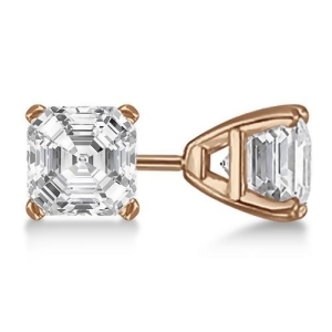0.50Ct. Asscher-Cut Diamond Stud Earrings 18kt Rose Gold G-h Vs2-si1 - All