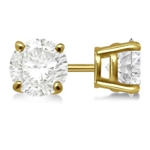 0.75Ct. 4-Prong Basket Diamond Stud Earrings 18kt Yellow Gold H Si1-si2 - All