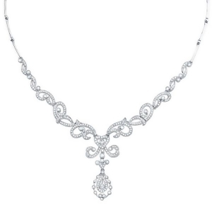 1.55Ct 14k White Gold Diamond Necklace - All