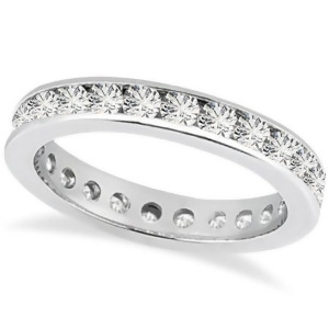 Channel Set Diamond Eternity Ring Band 14k White Gold 1.50 ct - All