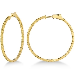 Large Yellow Canary Diamond Hoop Earrings 14k Yellow Gold 2.00ct - All