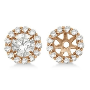 Round Diamond Earring Jackets for 5mm Studs 14K Rose Gold 0.50ct - All