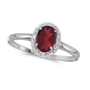 Garnet and Diamond Cocktail Ring in 14K White Gold 0.95ct - All