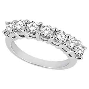 Semi-eternity Diamond Wedding Band in 18k White Gold 0.35 ctw - All