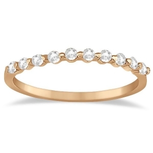 Elegant Diamond Semi-Eternity Wedding Band 14k Rose Gold 0.20ct - All