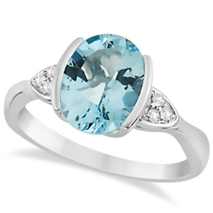 Chanel Set Aquamarine and Diamond Ring 14K White Gold 2.16ctw - All
