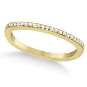 Micro Pave Semi-Eternity Diamond Wedding Band 18K Yellow Gold 0.12ct - All