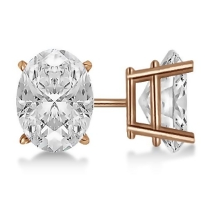 0.50Ct. Oval-Cut Diamond Stud Earrings 18kt Rose Gold H Si1-si2 - All
