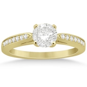 Petite Half-Eternity Diamond Engagement Ring 14k Yellow Gold 0.14ct - All