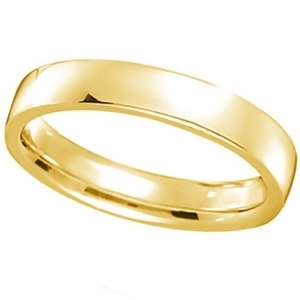 18K Yellow Gold Wedding Ring Low Dome Comfort Fit 4 mm - All
