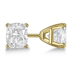 1.00Ct. Cushion-Cut Diamond Stud Earrings 18kt Yellow Gold H Si1-si2 - All