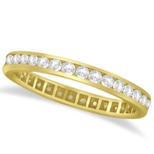 Channel Set Diamond Eternity Ring Band 14k Yellow Gold 1.00 ct - All