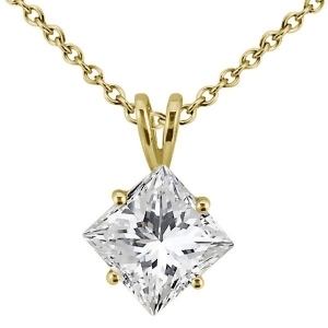 0.33Ct. Princess-Cut Diamond Solitaire Pendant in 18k Yellow Gold H Vs2 - All