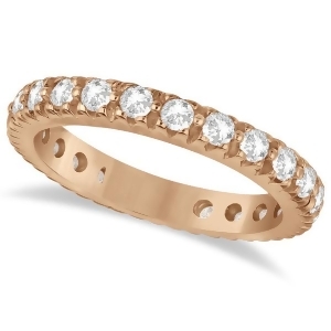 Pave Diamond Eternity Ring Anniversary Band 14K Rose Gold 1.01ct - All
