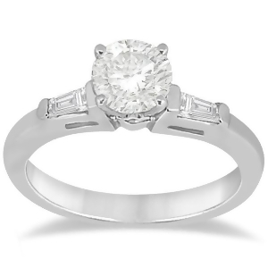 Three Stone Baguette Diamond Engagement Ring platinum 0.20ct - All