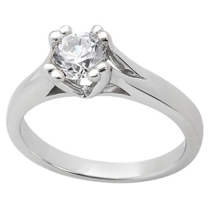 Double Prong Trellis Engagement Ring Setting in 14k White Gold - All