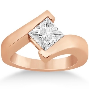 Princess Cut Tension Set Engagement Ring Setting 14k Rose Gold - All
