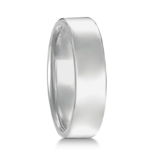 Euro Dome Comfort Fit Wedding Ring Men's Band in Platinum 5mm - All