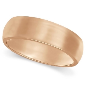 Dome Comfort Fit Wedding Ring Band 18k Rose Gold 6mm - All