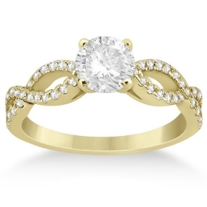 Diamond Twist Infinity Engagement Ring Setting 18k Yellow Gold 0.40ct - All