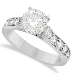 Moissanite Engagement Ring w/ Side Stone Accents 14K White Gold 1.60ctw - All