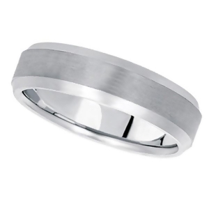 Comfort-fit Carved Wedding Band in 14k White Gold 6mm - All