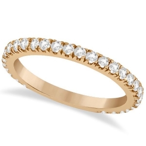 Round Diamond Eternity Wedding Ring 18K Rose Gold Diamond Band 0.58ct - All
