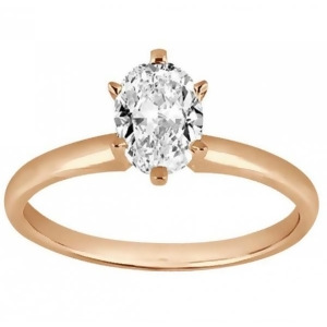 Six-prong 18k Rose Gold Engagement Ring Solitaire Setting - All